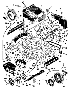 Mower Deck Assembly Diagram and Parts List for 20605X6A 1997 Briggs and Stratton Lawn Mower